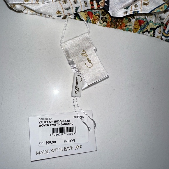 Camilla “Valley of the Queens” white silk Egyptian woven twist boho headband - Picture 4 of 4